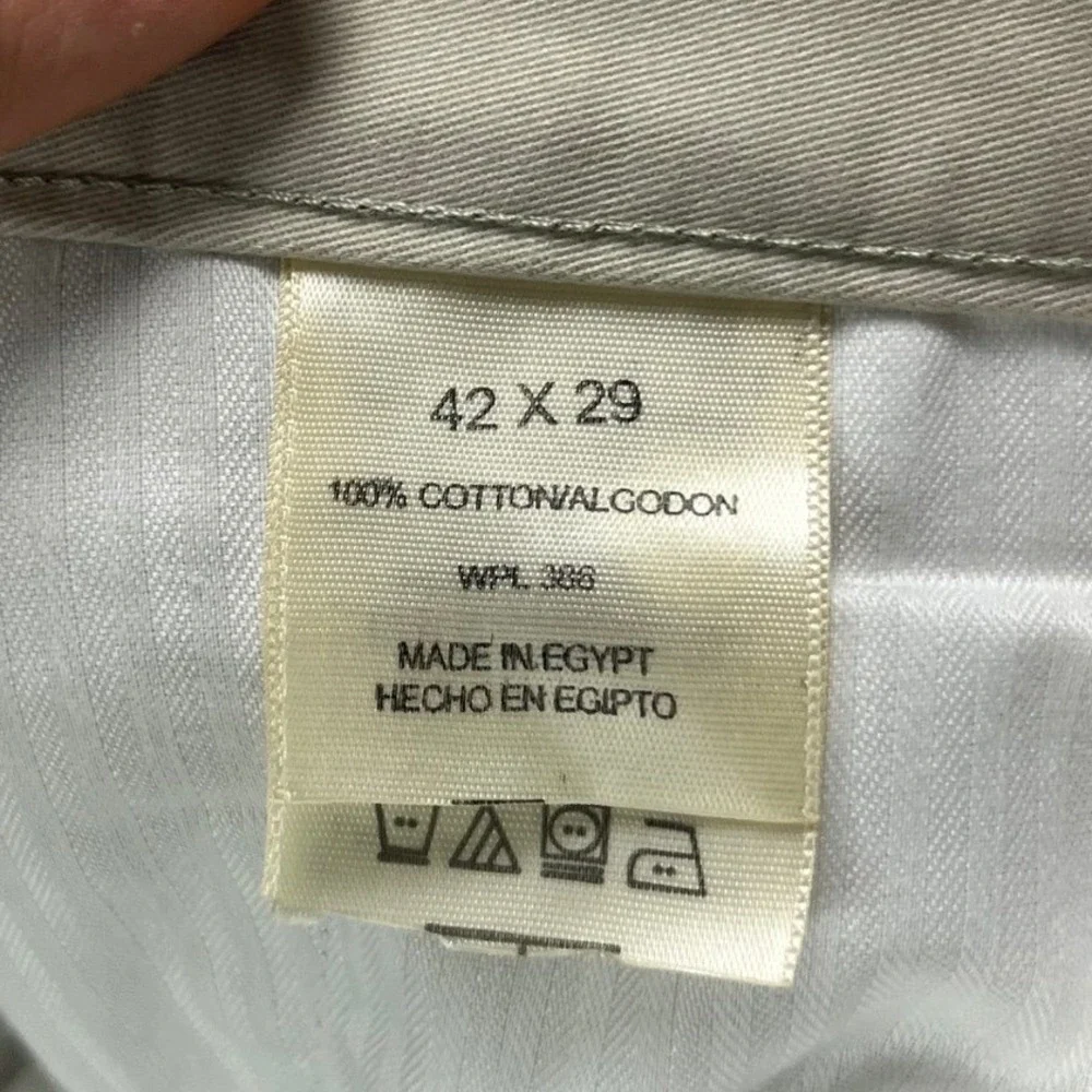 Haggar Mens Khaki Pleated Chino Pants 42x29 Relaxed Fit Cotton Trousers New‎